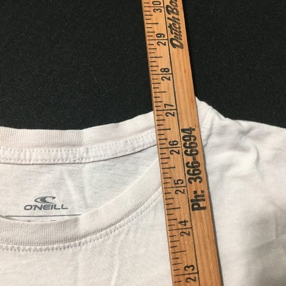 Oneill Shirt EX LARGE Beige Graphic Casual Outdoor Surfing Beach distresed - Picture 3 of 9